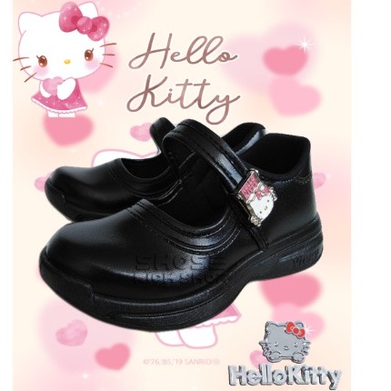 รองเท้านักเรียนหนังดำหญิง Hello Kitty รุ่น KTL -447