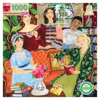 eeBoo Jane Austens Book Club 1,000 Piece Puzzle จิ๊กซอว์รูปห้องหนังสือของเจน ออสเต็นแบบ 1,000 ชิ้น