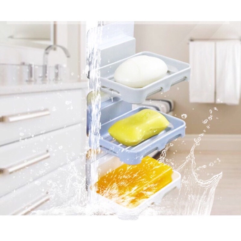 GTR TR533(ร้านไทย)ที่วางสบู่ติดผนัง-วางฟองน้ำล้างจาน ฟิล์มอะครีลิค ติดแน่นทนนานไม่ต้องเจาะผนัง ห้องน้ำ ห้องครัว - รูปที่ 3