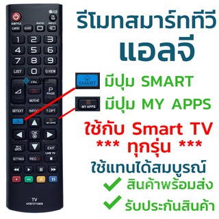 รีโมทสมาร์ททีวี แอลจี LG รุ่น AKB73715659 ใช้กับทีวีแอลจี LG สมาร์ททีวี (Smart TV) ได้ทุกรุ่น ใส่ถ่านใช้งานได้เลย