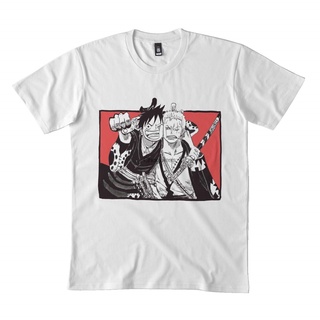 เสื้อยืด ลาย Luffy X Zoro DMN สีดํา