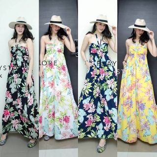 Maxidress ลายดอก สุดแซ่บ รูปจริงงานขาย