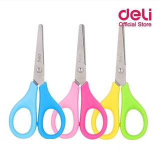 Deli 6025 Scissors Stainless steel กรรไกรสองสี ขนาด 114 mm (4 1/2 นิ้ว) คละสี 1 ชิ้น ยี่ห้อ Deli กรรไกร ราคาถูก office