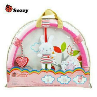 โมบายโค้งหนีบรถเข็น/คาร์ซีท สีชมพู Sozzy Travel Arch Bunny