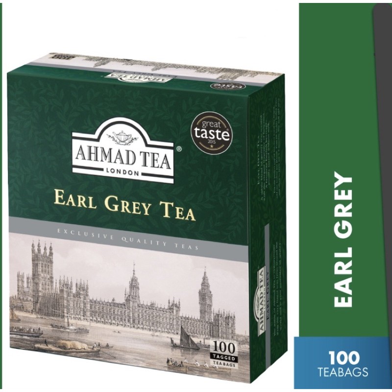 [สุดคุ้ม] ชาแท้จากอังกฤษ 100% มี 100 ซองในกล่อง ยี่ห่อ ahmad tea earl grey