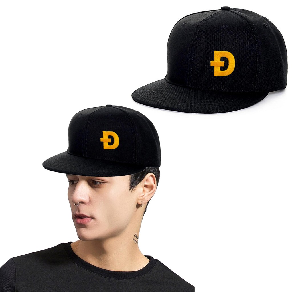 Gold Dogecoin Cap - Embroidery 3D - 100% Cotton | Crypto, Bitcoin Doge - Adult - Unisex หมวก Dogecoi
