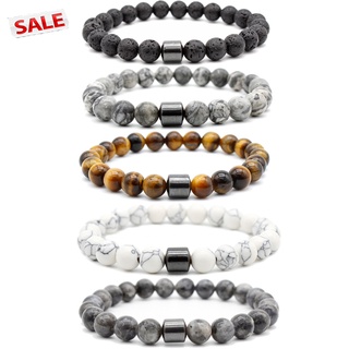 tdg Men Women Bracelet Natural Stone Bead Magnetic Hematite Exotic Chain Jewelry