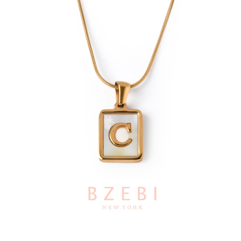 BZEBI สร้อยคอ จี้ตัวอักษรภาษาอังกฤษ a z  ผู้หญิง สแตนเลส โซ่ necklace จี้ทอง ภาษาอังกฤษ เงิน 18k สําหรับผู้หญิง 1070n