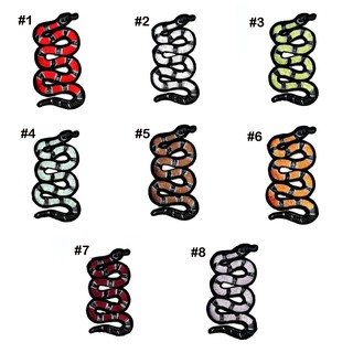 🐍 ตัวรีดติดเสื้อ งานปัก ลาย งู งูทะเล หลากสี Coral snake Patch ตัวรีด WOP DIY อาร์มติดเสื้อ กระเป๋า กางเกง ยีนส์ สวยๆ