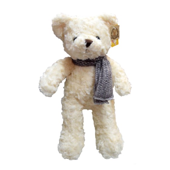 Teddy bear สีครีมพร้อมผ้าพันคอ