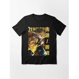 [S-5XL]เสื้อยืด พิมพ์ลาย Kimetsu No Yaiba Demon Slayers Breath Of Thunder Zenitsu Agatsuma สีดํา สําหรับผู้ชาย ไซซ์ Xs -