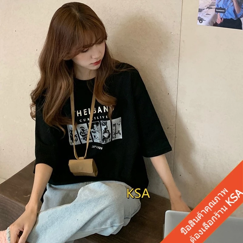 เสื้อยืดสกรีนลายวินเทจ oversize เสื้อผ้าแฟชั่นสาวอวบ เสื้อโอเวอร์ไซส์ผู้หญิง ไซส์ใหญ่  สินค้าใหม่  เนื้อผ้านิ่มๆใส่สบาย thumbnail 7