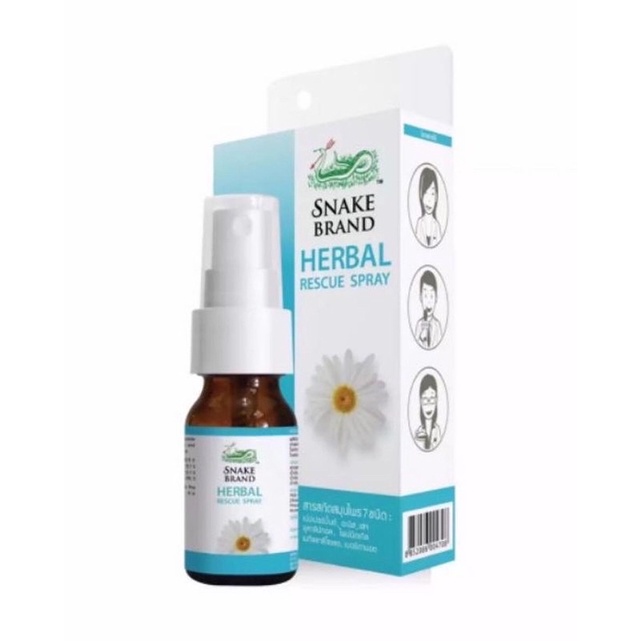 Snake Brand Herbal Rescue Spray 15ml ตรางู สูตร Kamillosan M (สีฟ้า)