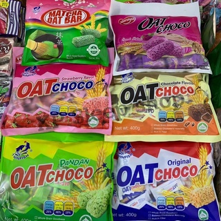 ขนม OAT CHOCO ขนมข้าวโอ๊ตชนิดแท่งพรีเมี่ยม ตรา Twin Dolphin ขนาด 400 กรัม