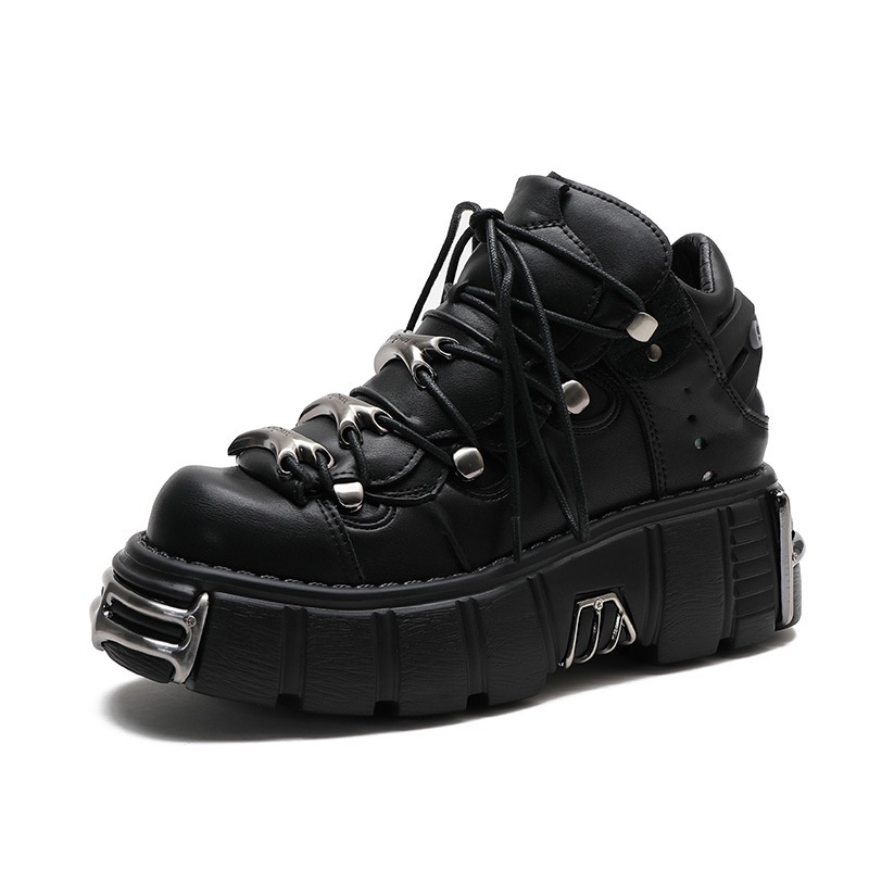 Punk Style Women Sneakers Lace-up 6CM Platform Shoes Woman Creepers ...