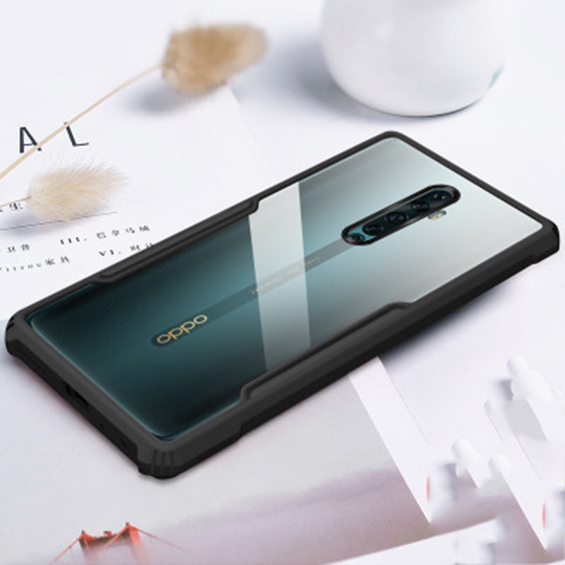 อะคริลิคสําหรับ OPPO Reno 2 2Z 2F 3 4 5 6 A8 A31 A53 A32 A33 A53s Reno 8T 4G 5G Reno 6Z กรณีโปร่งใสใบมีดกลับกันกระแทกมุม Slim กรณีฝาครอบ