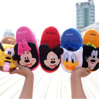 รองเท้าใส่ในบ้าน พื้นหนา 3D Mickey Mouse มิกกี้เมาส์ &amp; Minnie มินนี่เมาส์ &amp; Donald Duck โดนัลดั๊ก &amp; Pluto &amp; Goofy STD