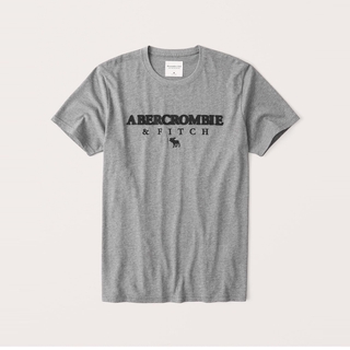 Abercrombie &amp; Fitch เสื้อยืดแขนสั้นโลโก้สําหรับผู้ชาย 308817-1 Af