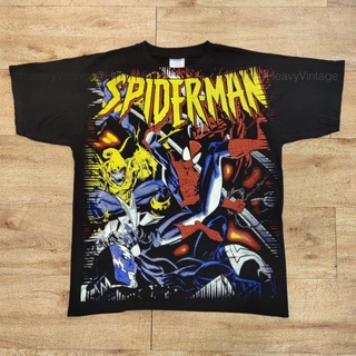 เสื้อยืดผ้าฝ้าย SPIDERMAN COMICS MOVIE OVP OVERPRINT BOOTLEG เสื้อลายหนัง ภาพยนตร์ สไปเดอร์แมน มาเวล