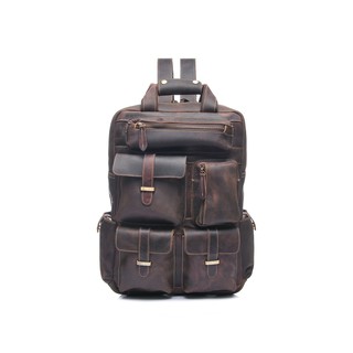 Crazy horse leather travel backpack กระเป๋าเป้แบ็คแพ็คหนังแท้ 100% N164