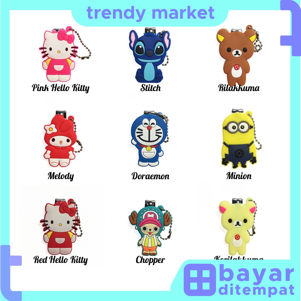 GUNGAN ตลาดอินเทรนด์ เครื่องมือคลิปเล็บของที่ระลึก / กรรไกรตัดเล็บ / ไม้แขวนเสื้อยางตัวอักษรการ์ตูนน