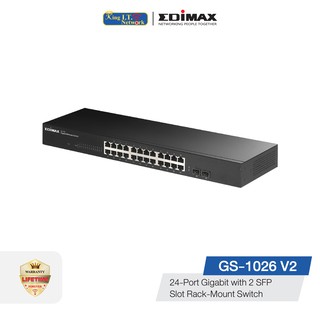 EDIMAX (GS-1026 v2) 24-Port Gigabit with 2 SFP Slot Rack-Mount Switch