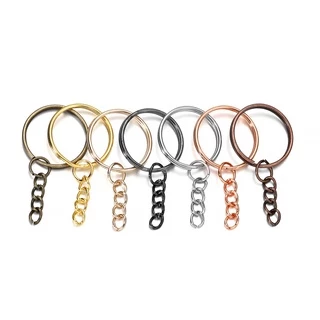 St.kunkka 10 ชิ้น แหวนเหล็ก วงกลมคู่ สีขาว เครื่องประดับ แฮนด์เมด ขนาดเล็ก diy พวงกุญแจโลหะอัลลอย พร้อมโซ่ หลากสี สําหรับทําเครื่องประดับ