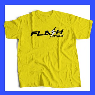 เสื้อพนักงาน แฟชั่น flash express เสื้อลำลอง เสื้อยืดคอกลมสีส้ม