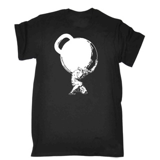 เสื้อยืดผ้าฝ้ายพิมพ์ลายขายดี  เสื้อยืดลําลอง แขนสั้น คอกลม พิมพ์ลาย Greek God Atlas Kettlebell Swps แฟชั่นสําหรับผู้