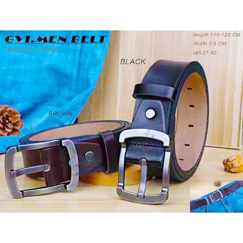เข็มขัด เข็มขัดหนังผู้ชาย 🔻GVI BELT FOR MEN🔻หัวเหล็กอัลลอยด์-ไม่เป็นสนิม🔷มีของพร้อมส่ง✅