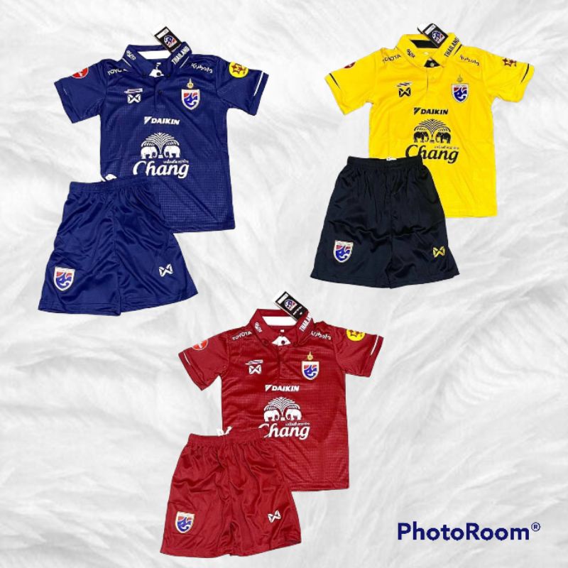 ชุดบอลเด็ก เสื้อ+กางเกง  2-12ขวบ ทีมชาติไทย