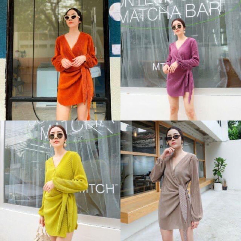 🌝ลด60฿ โค้ดVADEENOV/ลด20% โค้ดVADEE11🌝 เดรสพลีท Lisa dress🤍 ราคาถูกที่สุด - รูปที่ 6