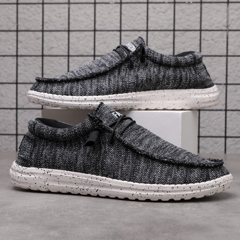 Flyknit Mens Large Size Ultralight slip-on causal Shoes รองเท้าโลฟเฟอร์ eu39-46