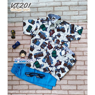 VT201 เสื้อเชิ้ตเด็ก แขนสั้น ใส่แล้วหล่อ สินค้าคุณภาพครับ By TJElleshop ลายกล้องถ่ายรูป