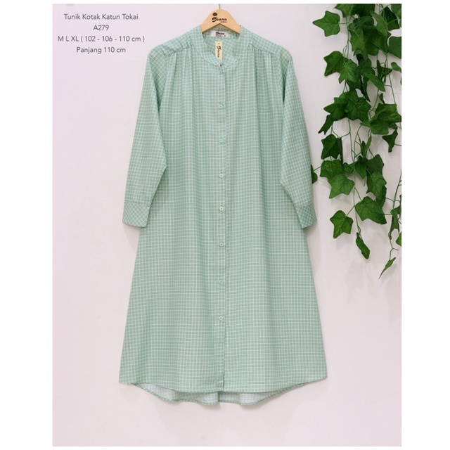 KATUN Tokai Cotton Check Tunic A279