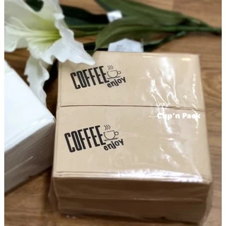 กระดาษทิชชู่พันแก้วกาแฟ สีน้ำตาลพิมพ์ลาย**(200ชิ้น/แพค)**