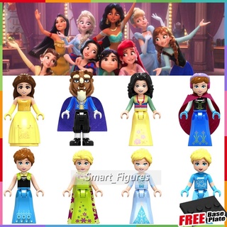 Princess Minifigures Belle Beast Anna Elsa Fairy Tales Cinderella Mu Lan Girls Kids Toys Gift Mini Figures