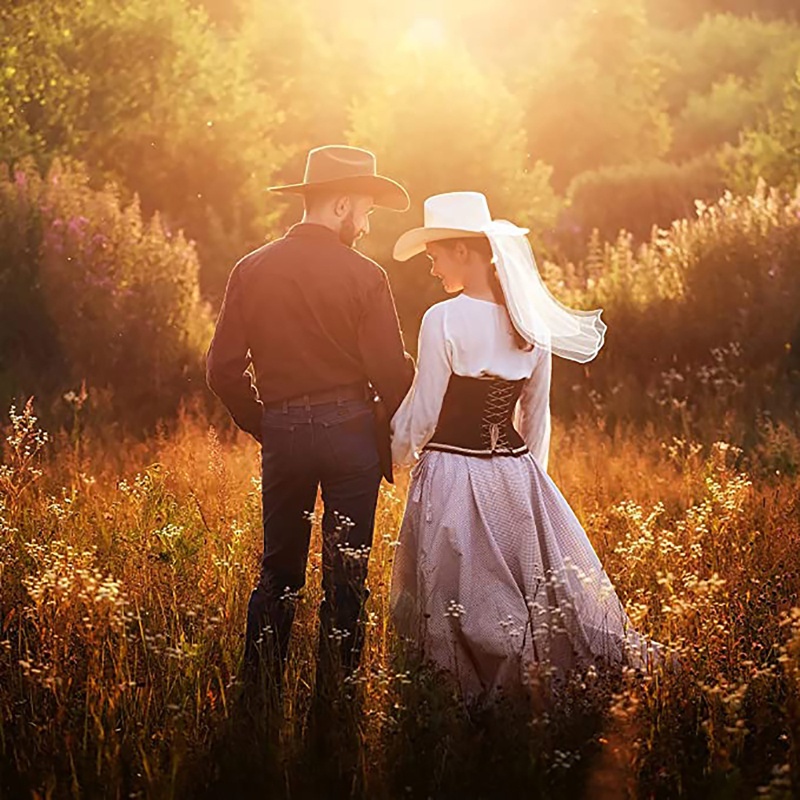 Fnau Western สีขาวขนาดใหญ่ Brim Cowgirls หมวกสําหรับเจ้าสาวงานแต่งงาน Photoshoot