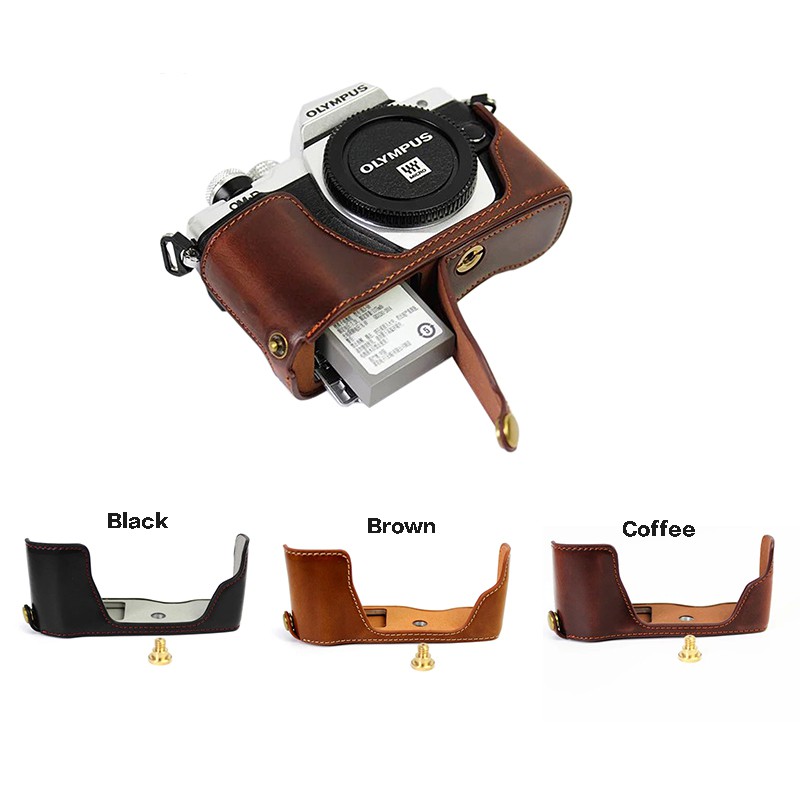 หนัง PU ครึ่งตัวสําหรับ Olympus OM-D E-M10 Mark II EM10II EM10 II E-M10II