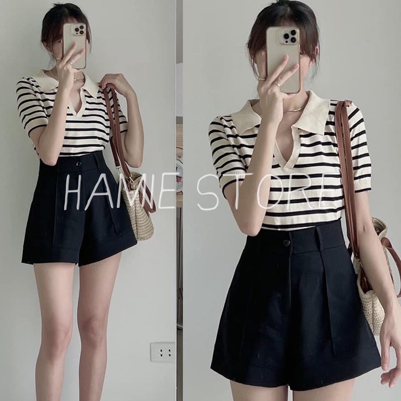 เสื้อกันหนาว ซงโตจิ ผู้หญิงคอโปโลแขนกุด HBT433 เสื้อสเวตเตอร์ฤดูใบไม้ร่วงฤดูหนาวคอวีบางพร้อมสไตล์เรี