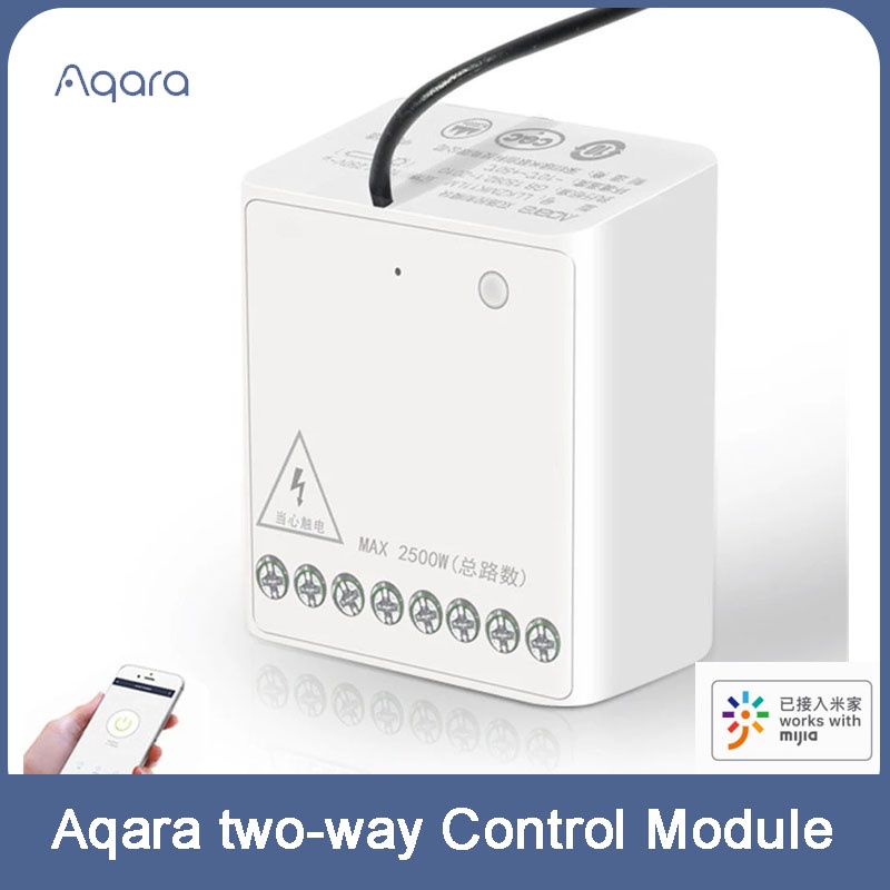 Aqara โมดูลรีเลย์สวิตช์ควบคุม แบบไร้สาย 2 ช่องทาง สําหรับ MI home APP Homekit