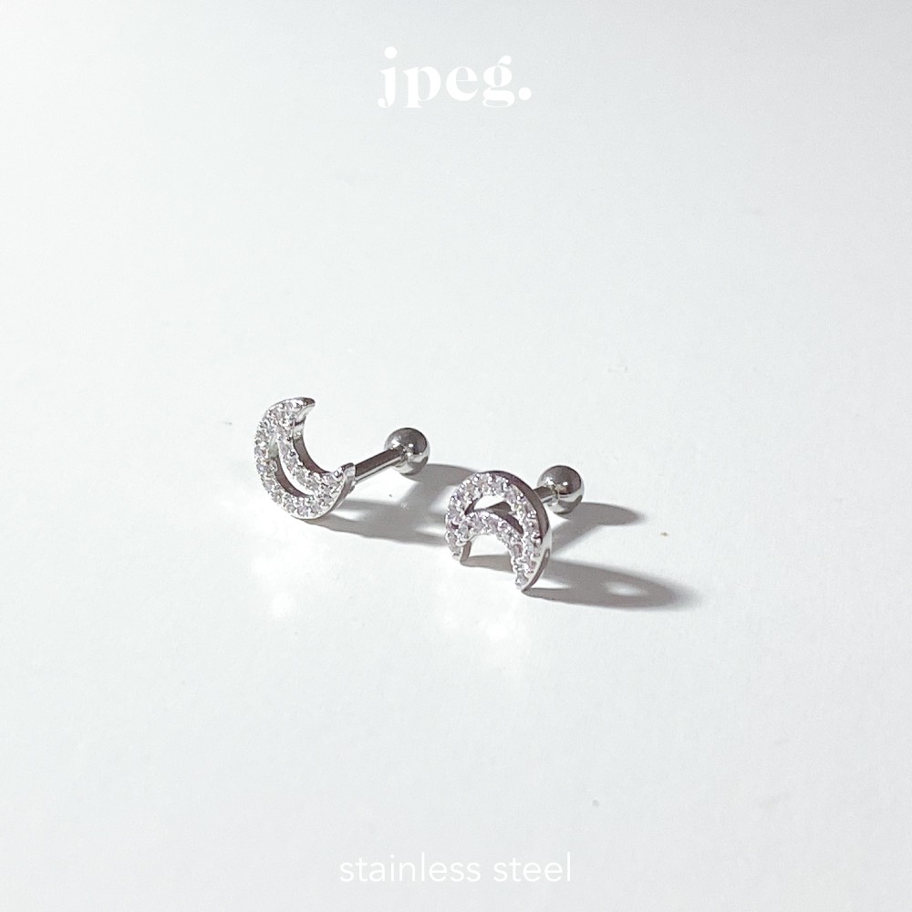 JPEG Line Moon Piercing (Stainless Steel) จิวหู