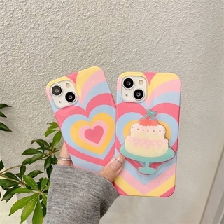 สอบถามก่อนกดสั่ง เคสสีรุ้ง เคสรุ้ง เคสหัวใจ เคสไล่สี เคสสีพาสเทล เคสโทรศัพท์ เคส+holder griptok ไอริง เค้ก นิ่ม เงา