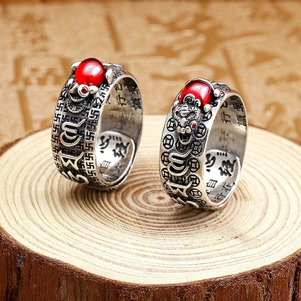 Religious Lucky PiXiu Adjustable Silver Wealth Ring - marvelousworld.th ...