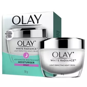 OLAY White Radiance Light Perfecting Night Cream โอเลย์ ไวท์เรเดียน บำรุงผิวหน้า สูตรกลางคืน 50g.