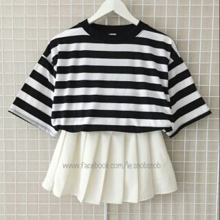 เสื้อลายแฟชั่น ขาวดำ