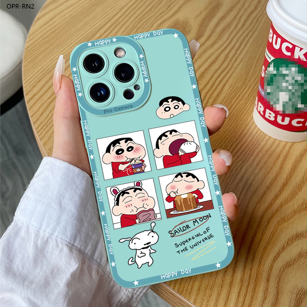 OPPO R17 Reno 2 2F 3 4 4F 10X Zoom Pro 4G เคสออปโป้ สำหรับ TPU Case Cartoon Crayon Shin-chan เคสโทรศัพท์ Angel Eyes