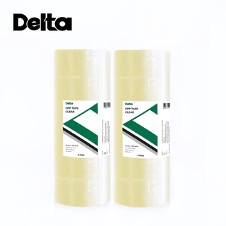 OPP เทป เดลต้า ขนาด 2 นิ้ว x 45 หลา (6 ม้วน) สีใส/สีน้ำตาล | Delta OPP Tape size 48 mm x