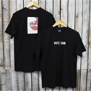 WhiteSandT-Shirt/Back Wave(W040)/เสื้อผ้า/เสื้อผ้าผู้ชาย/เสื้อยืดคอกลม/เสื้อแขนสั่น/Cotton100%/ผ้าฝ้าย