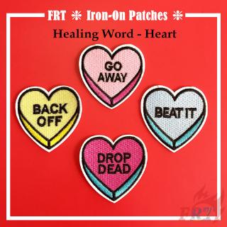 ☸ VSCO：Healing English Words - Heart Iron-on Patch ☸ 1Pc Diy Sew On Iron On Badges Patches